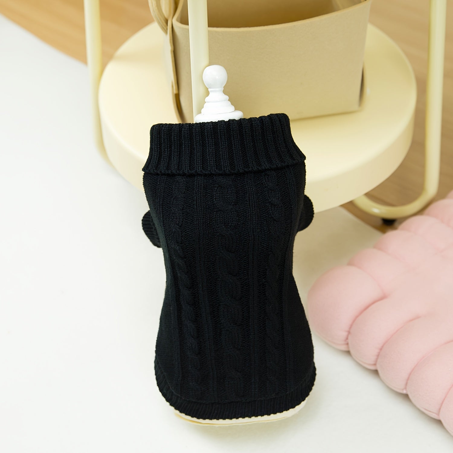 Small Dog Sweater Turtleneck Pullover for Winter Autumn Knit Polyester Toy Breed