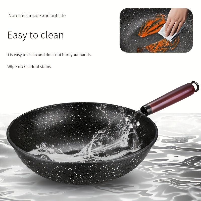 Non-Stick Cookware Set with Woks Stir-Fry Pans Griddle and Skillet for Gas and Induction