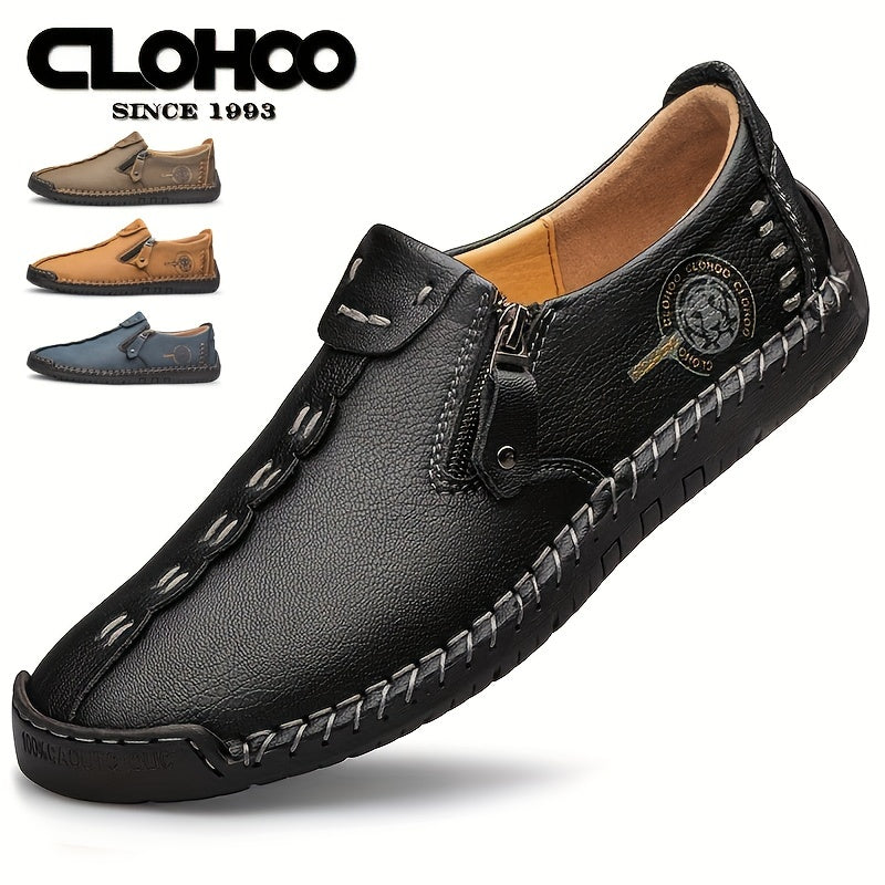 Men's Leather Loafers Non-Slip Casual Shoes Round Toe Fall Spring Summer Winter Solid