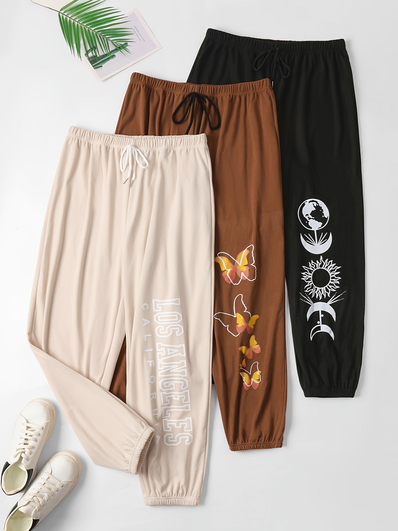 Women's Plus Size Casual Lounge Pants with Drawstring Elastic Waist