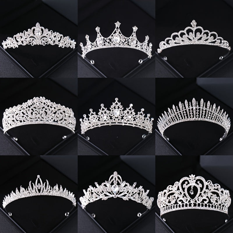 Women’s Crystal Tiara Headband for Bridal Prom Wedding Hair Accessory Rhinestone Crown