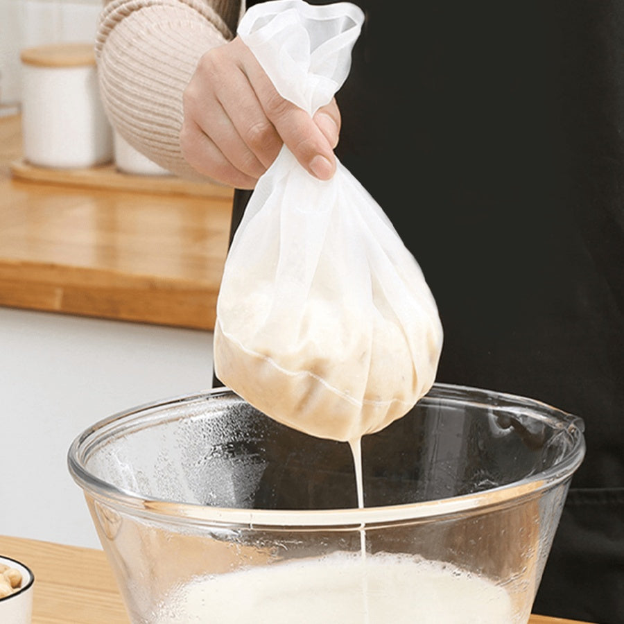 Reusable RV Kitchen Filter Bag Fine Mesh Coarse Cotton for Nut Milk Juice