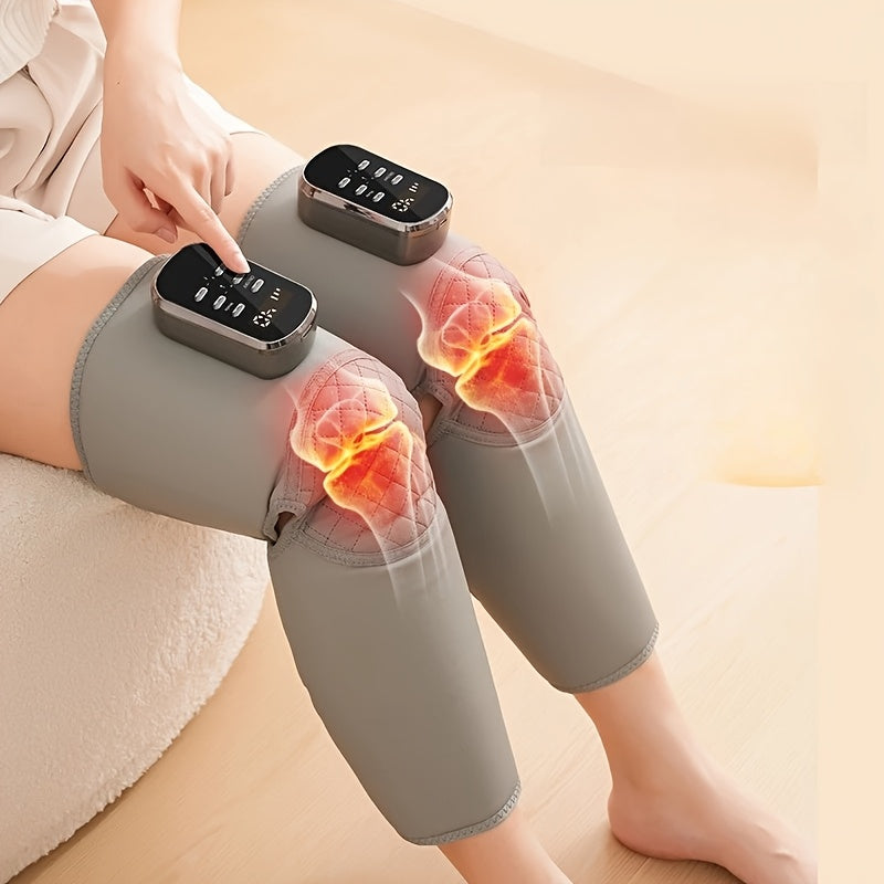 Wireless Leg Massager with Air Pressure and Heating USB Rechargeable Long Limb Therapy