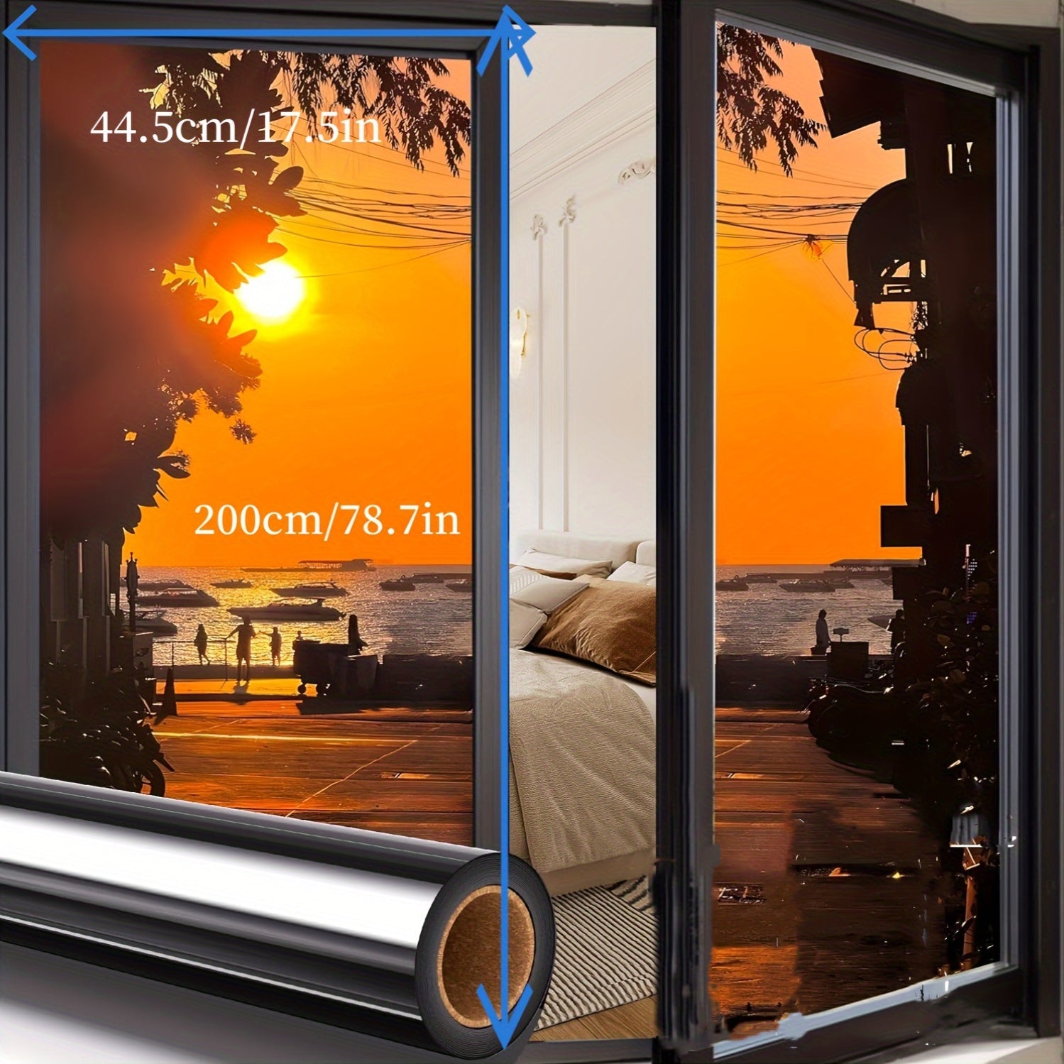 PVC Privacy Window Film 3mil Reflective Mirror Sunblock for Daytime Privacy