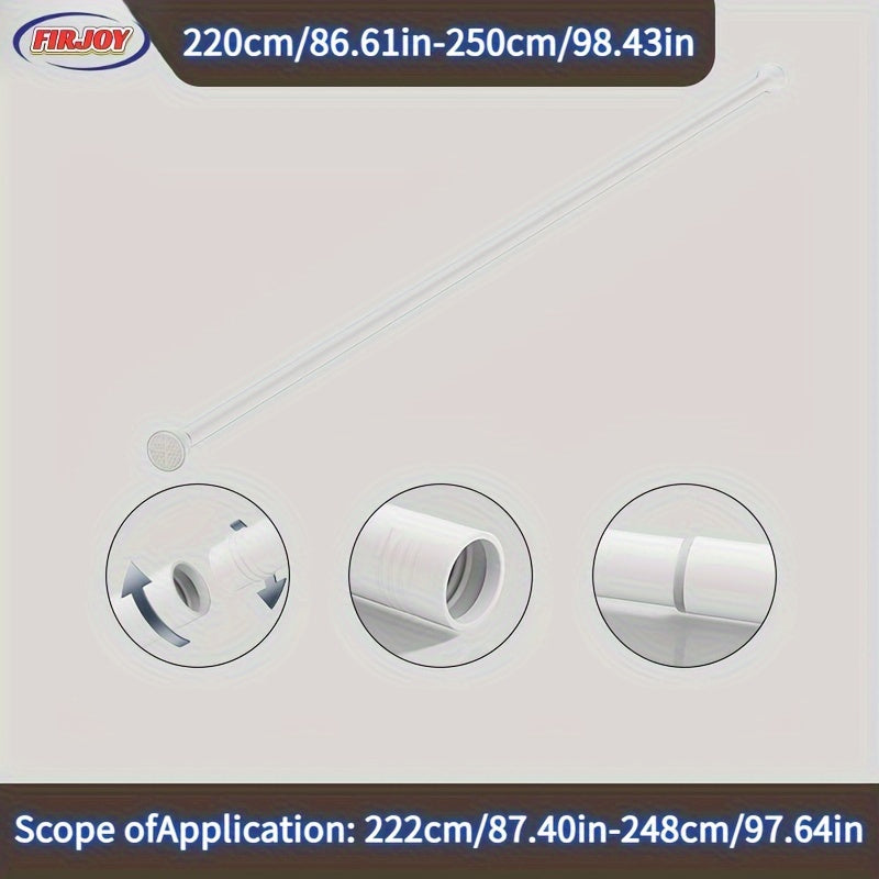 Adjustable Stainless Steel Shower Curtain Rod No-Drill Extendable for Bathroom