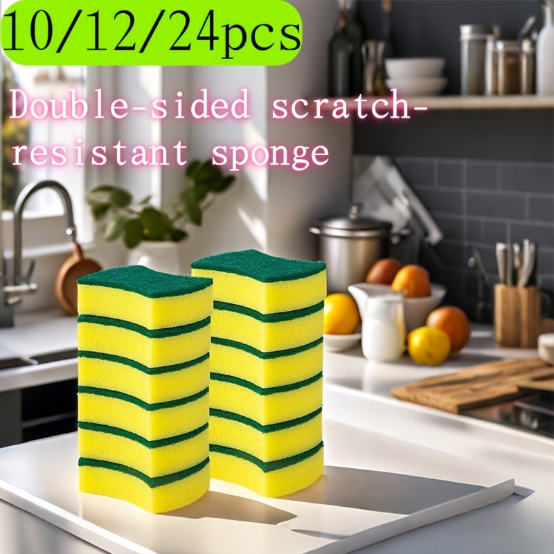 24 Pack Double-Sided Scratch-Resistant Sponges for Kitchen Bathroom and Floor Cleaning