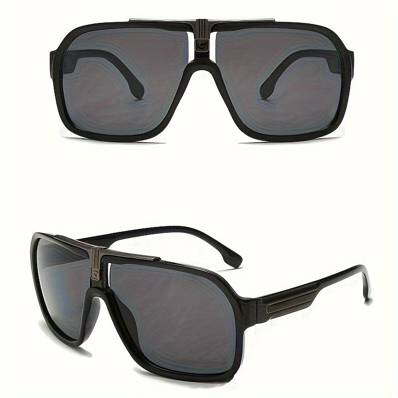 Katta o'lchamdagi qora punk ko'zoynaklar, uniseks moda aksessuarlari, partiyalar va fotosuratlar uchun