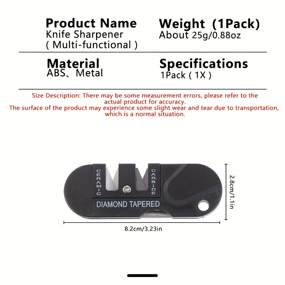 Compact multi-functional diamond-coated ceramic knife sharpener durable portable design versatile no battery