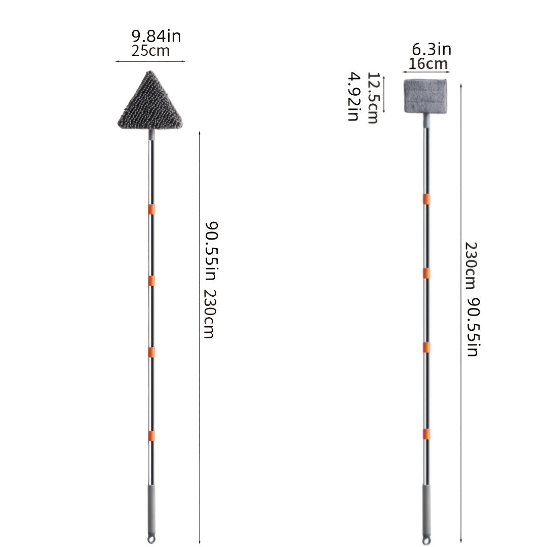 Ko'p funksiyali uchburchak mopu devorlar va shiftlar uchun - sozlanadigan, yig'iladigan dizayn, oshxonalar, hammomlar va yashash joylarida oson tozalash uchun 4 ta yuviladigan mikrofiber padlar bilan.