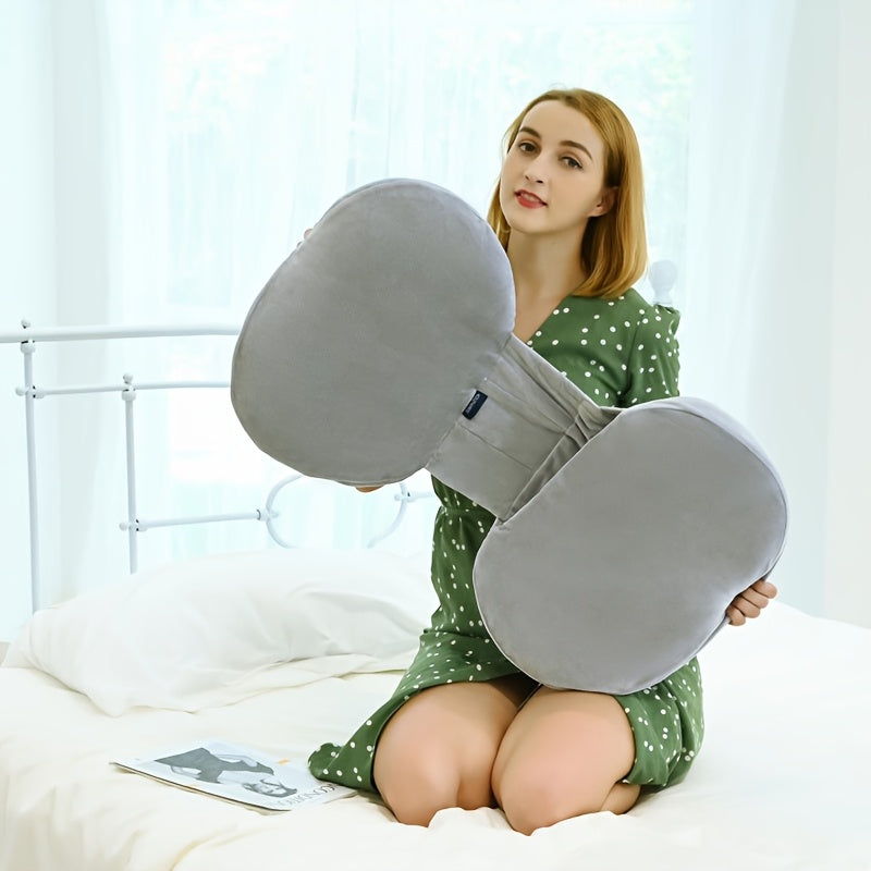 Almohada de embarazo en forma de C con funda de terciopelo removible, soporte ajustable para dormir de lado, cuerpo, barriga y espalda