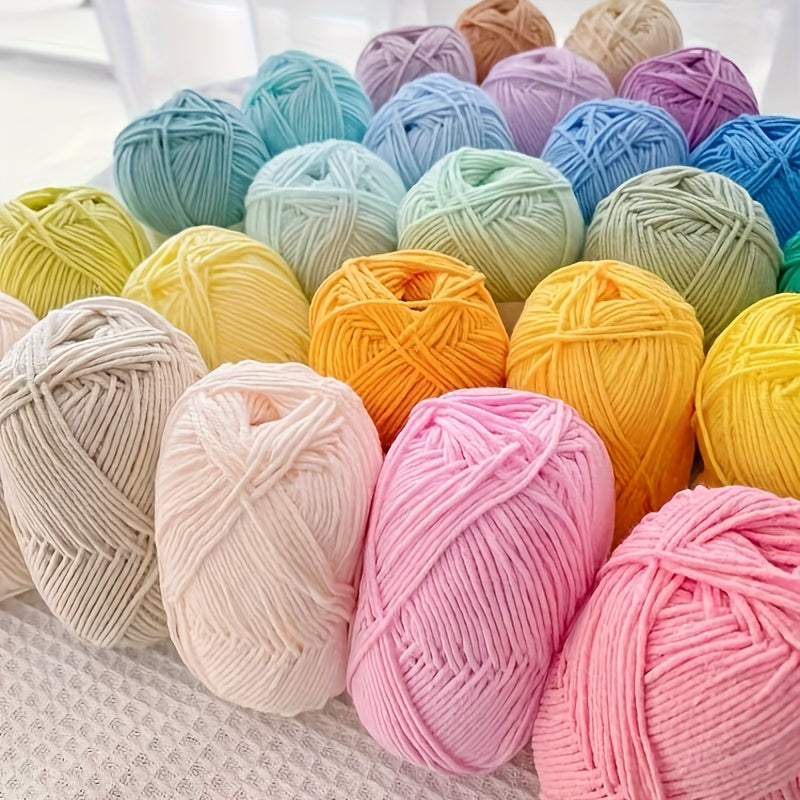 5-Pack Cotton Yarn Assorted Colors 4-Ply for Knitting Crochet Sweaters Scarves