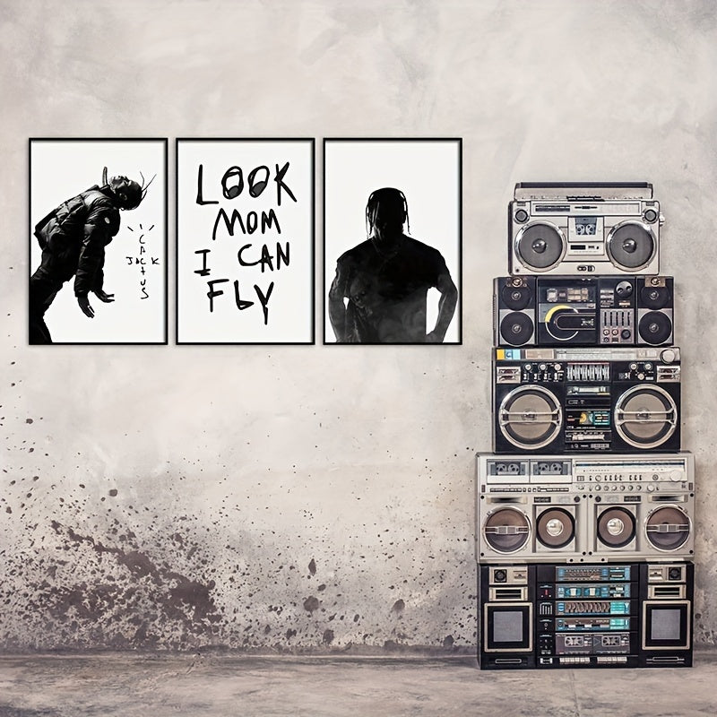 Set of 3 Unframed Canvas Music Posters Wall Art Decor for Living Room Bedroom