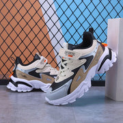 Kids Boys Casual Sneakers Lightweight Non-Slip Hook and Loop Low Top Plaid Fall Winter