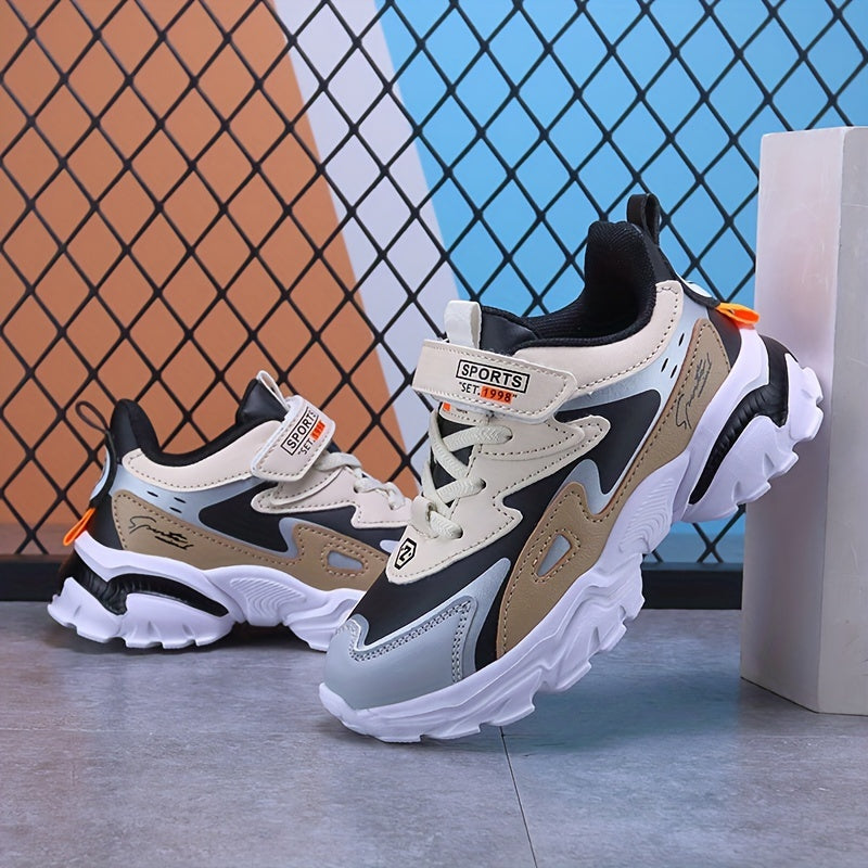 Детские мальчиков повседневные кроссовки легкие нескользящие с застежкой-липучкой низкий топ клетчатый осень-зима