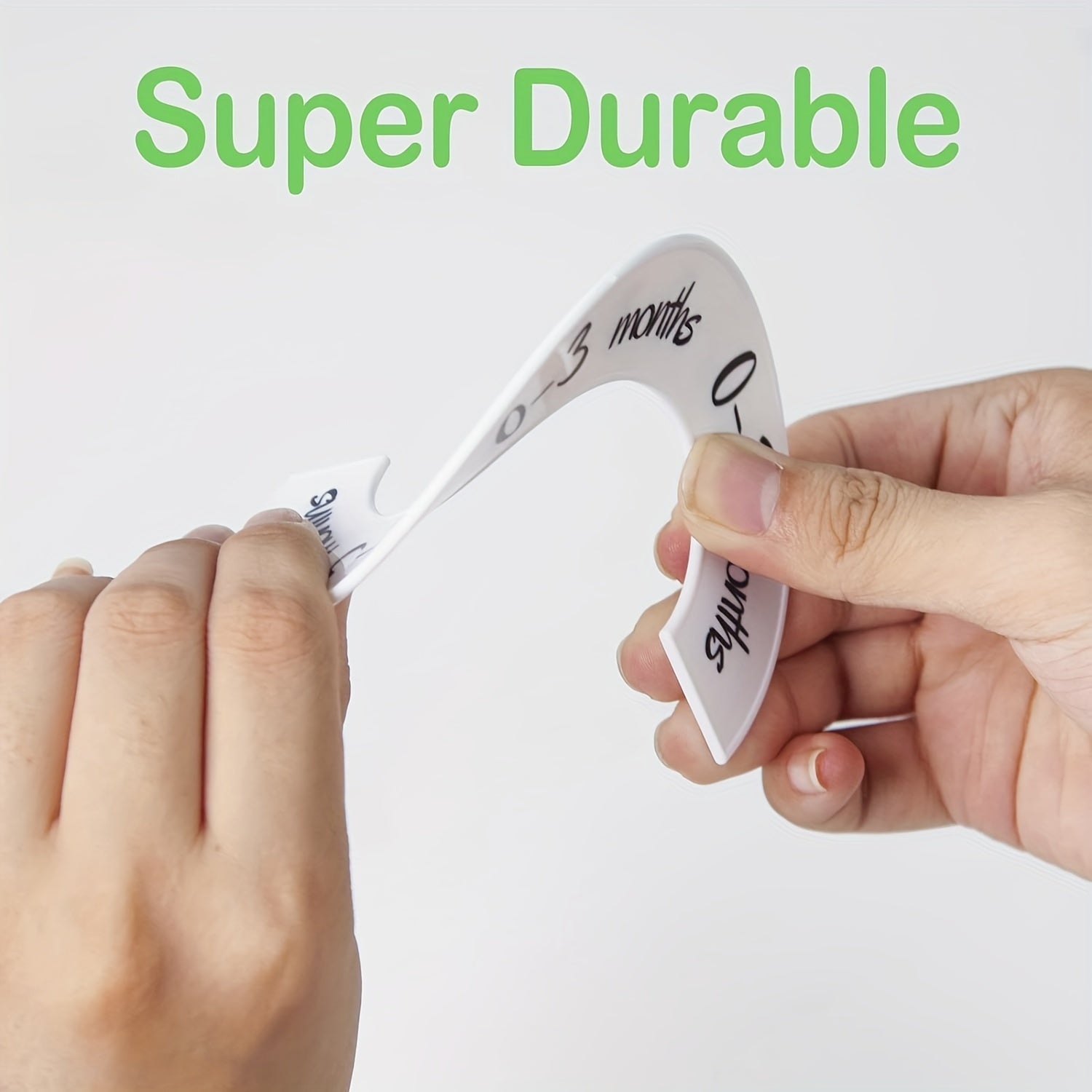 Set of 6 White Plastic Closet Dividers for Nursery Wardrobes Unisex Size Separator Rings