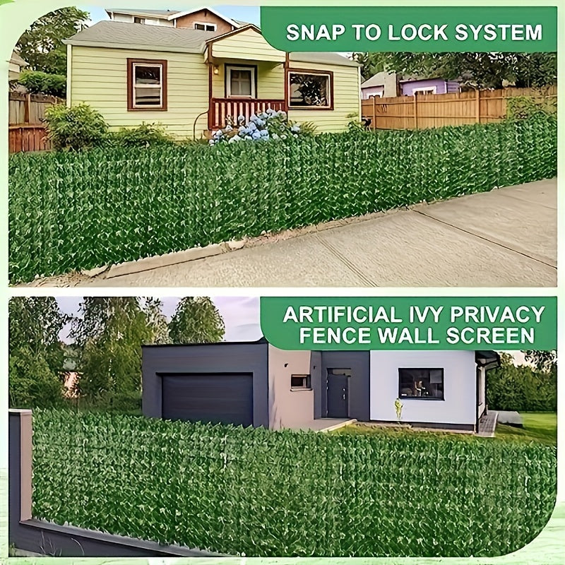 Artificial Ivy Privacy Fence Screen UV Protected Faux Hedge Wall for Outdoor Garden