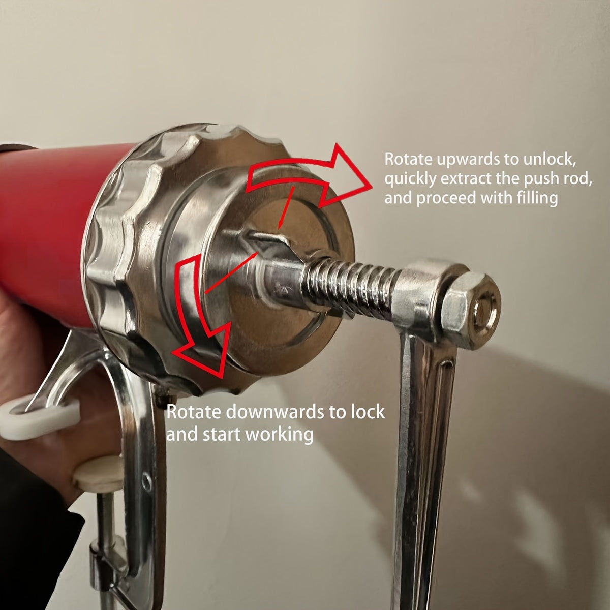 Sausage Stuffer Machine, Durable Metal, Large Caliber for Meat and Poultry