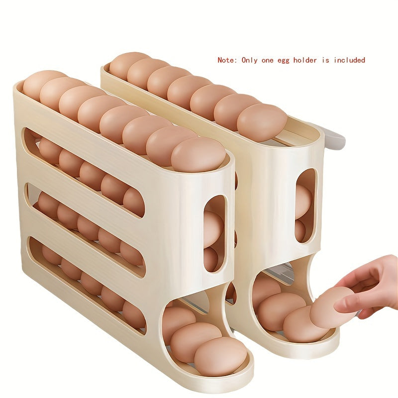 Durable 4-Tier Egg Holder for Refrigerator Door Space-Saving Organizer