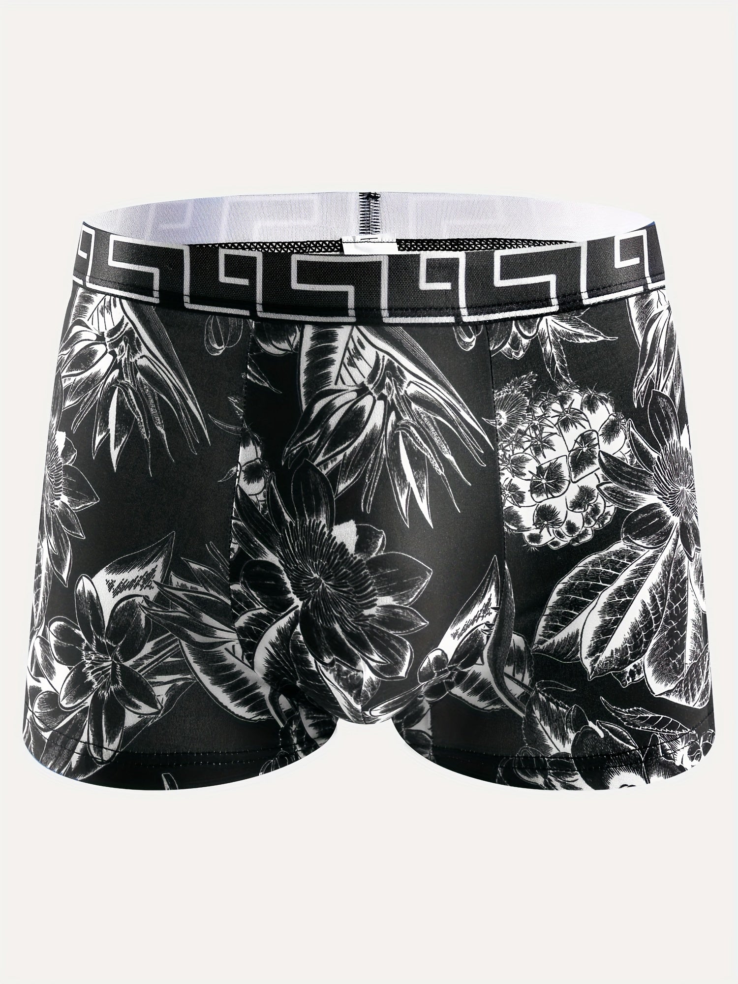 Set of 10 Geometric Pattern Boxer Briefs for Men Polyester Elastane Medium Stretch