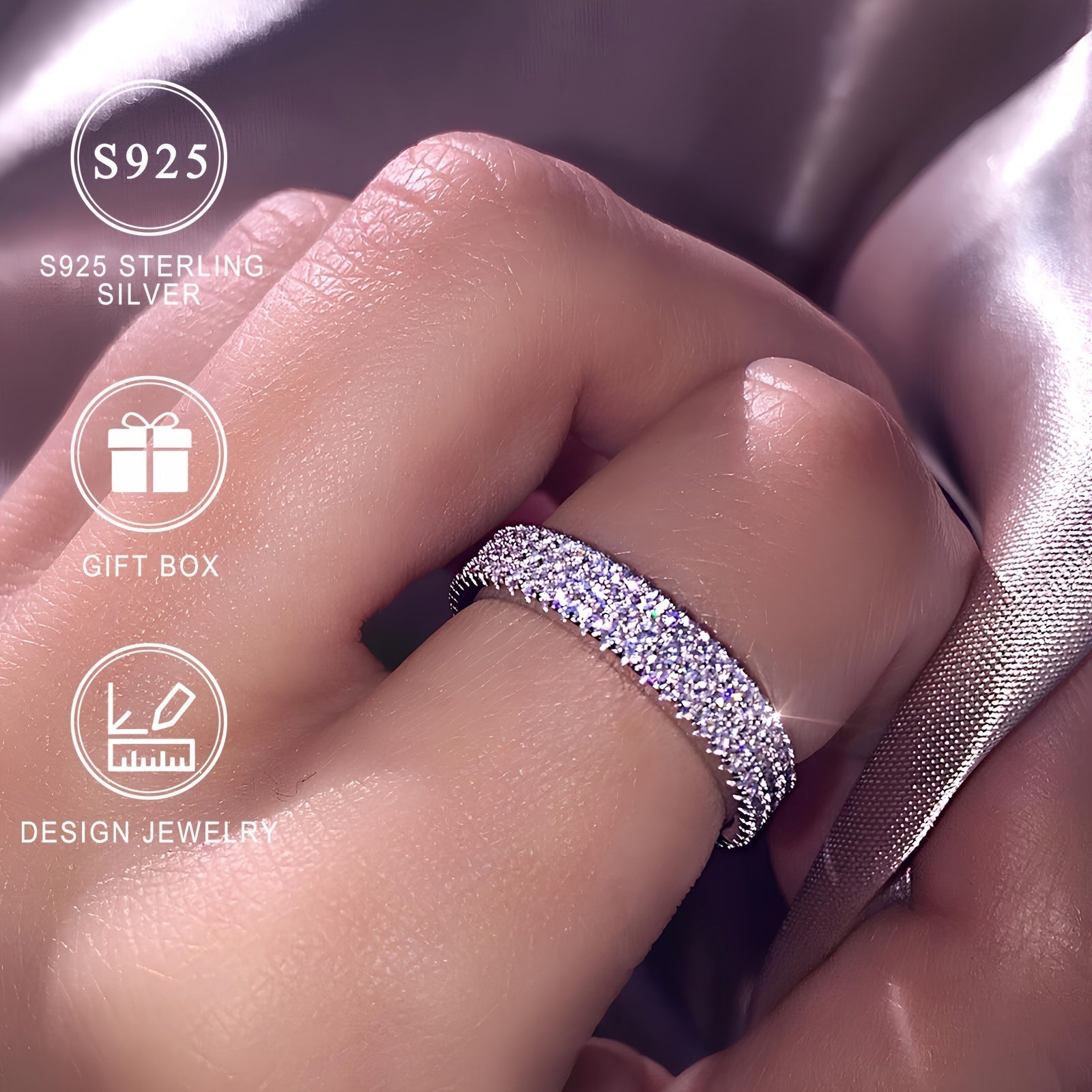 925 sterling kumushdan yasalgan yuqori sifatli to'y/nikoh uzugi, porloq zirkoniya toshlari bilan bezatilgan. Ushbu maxsus inson uchun mukammal sovg'a, sovg'a qutisi bilan birga keladi.