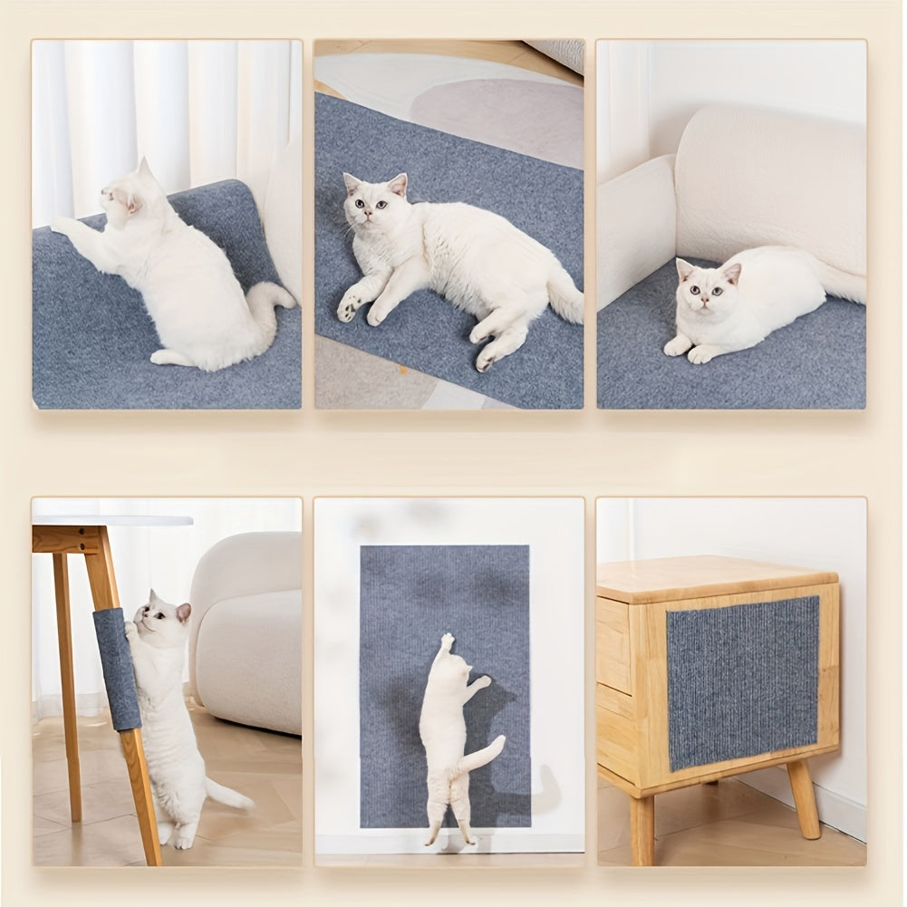 Self-Adhesive Cat Scratching Mat for Walls and Furniture Durable Polyester Fiber