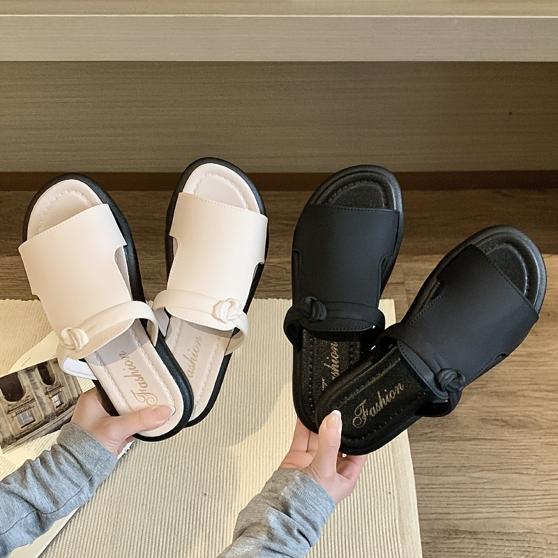 Women's Casual Slip-On Sandals Open-Toe Flat Summer Shoes