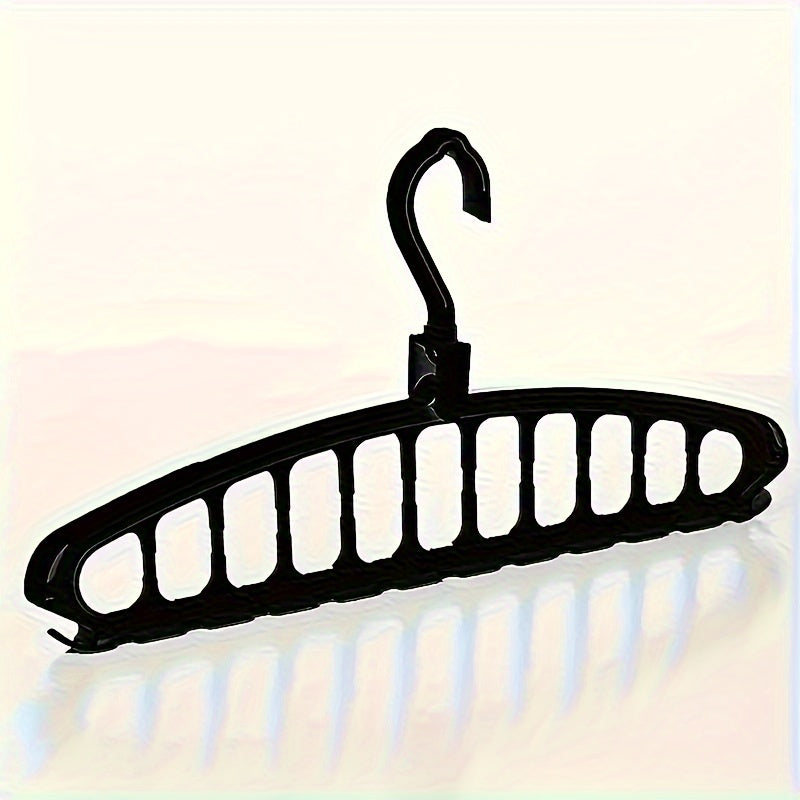 Black Plastic Travel Hanger with Hooks Space-Saving Organizer for Clothes Drying