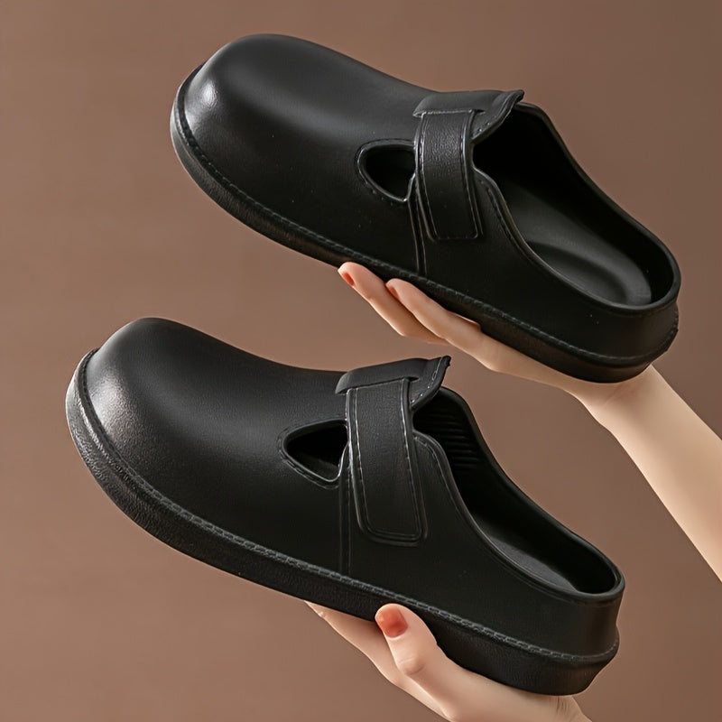 Women's Minimalist One-Hole Slide Shoes Casual Lightweight Comfortable Black