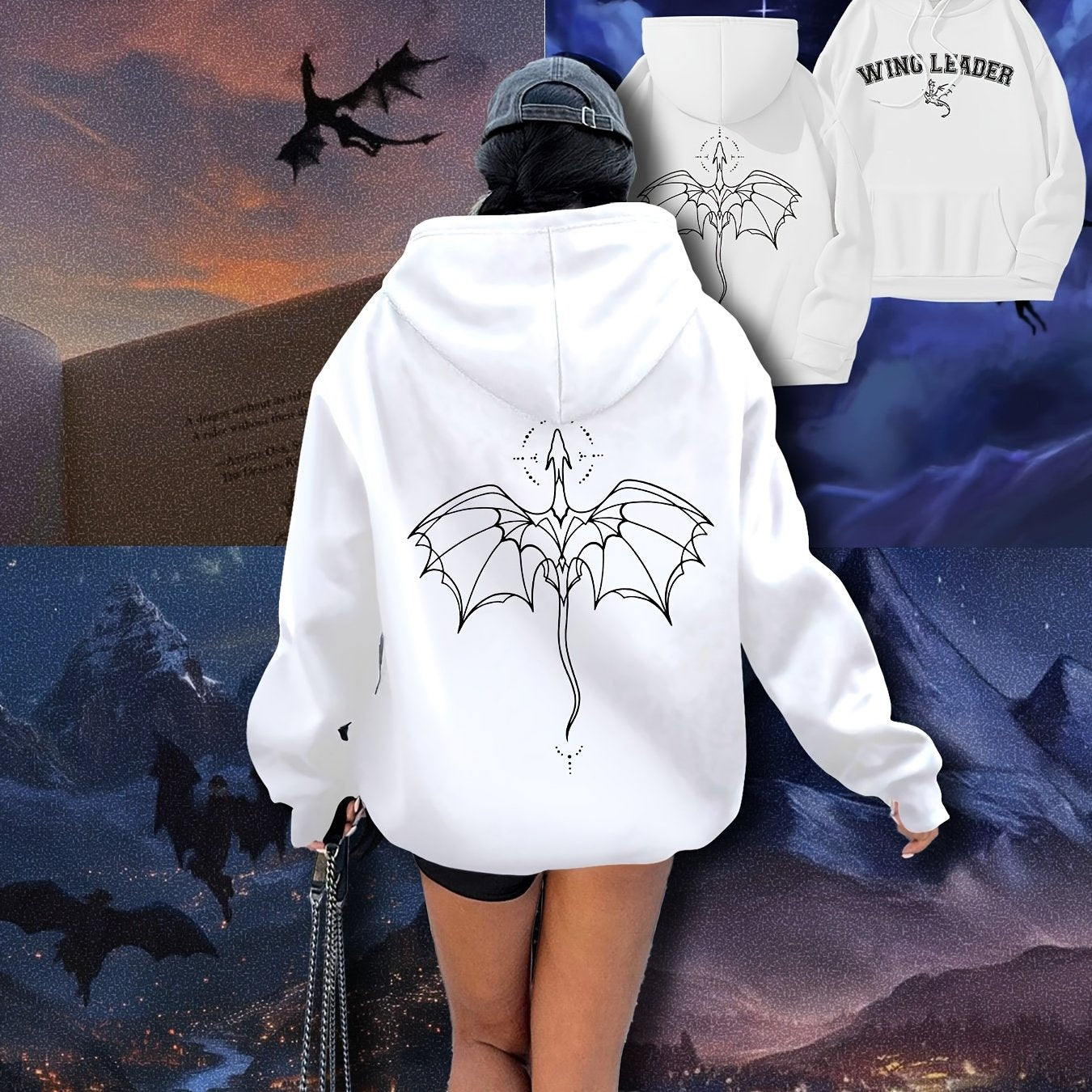 Beige Hoodie with Glass Throne Graphic for Book Lovers Casual Drawstring Sweatshirt