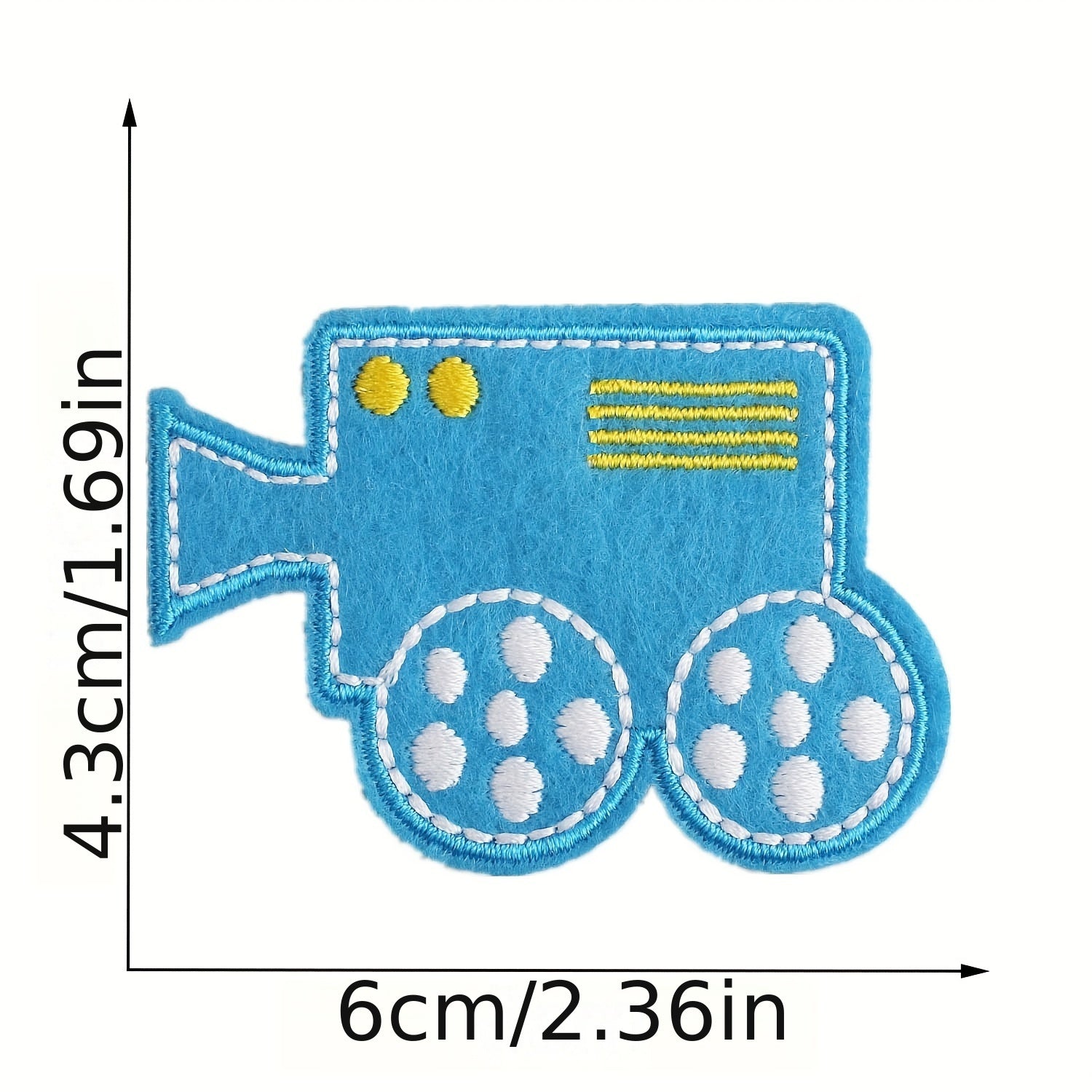 16pcs Cartoon Car Iron-On Patches for Clothing DIY Crafts Embroidered Appliques
