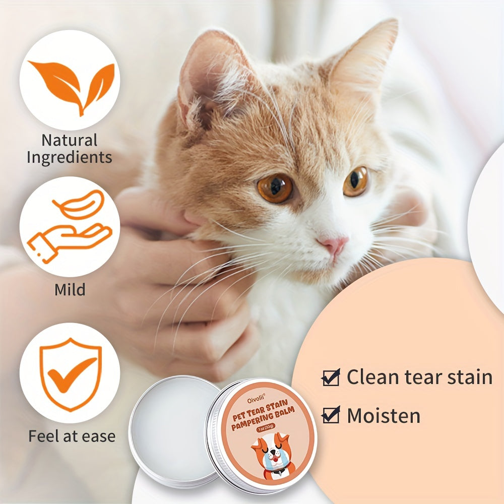 1oz Pet Tear Stain Care Balm for Dogs and Cats Gentle Eye Cleaning