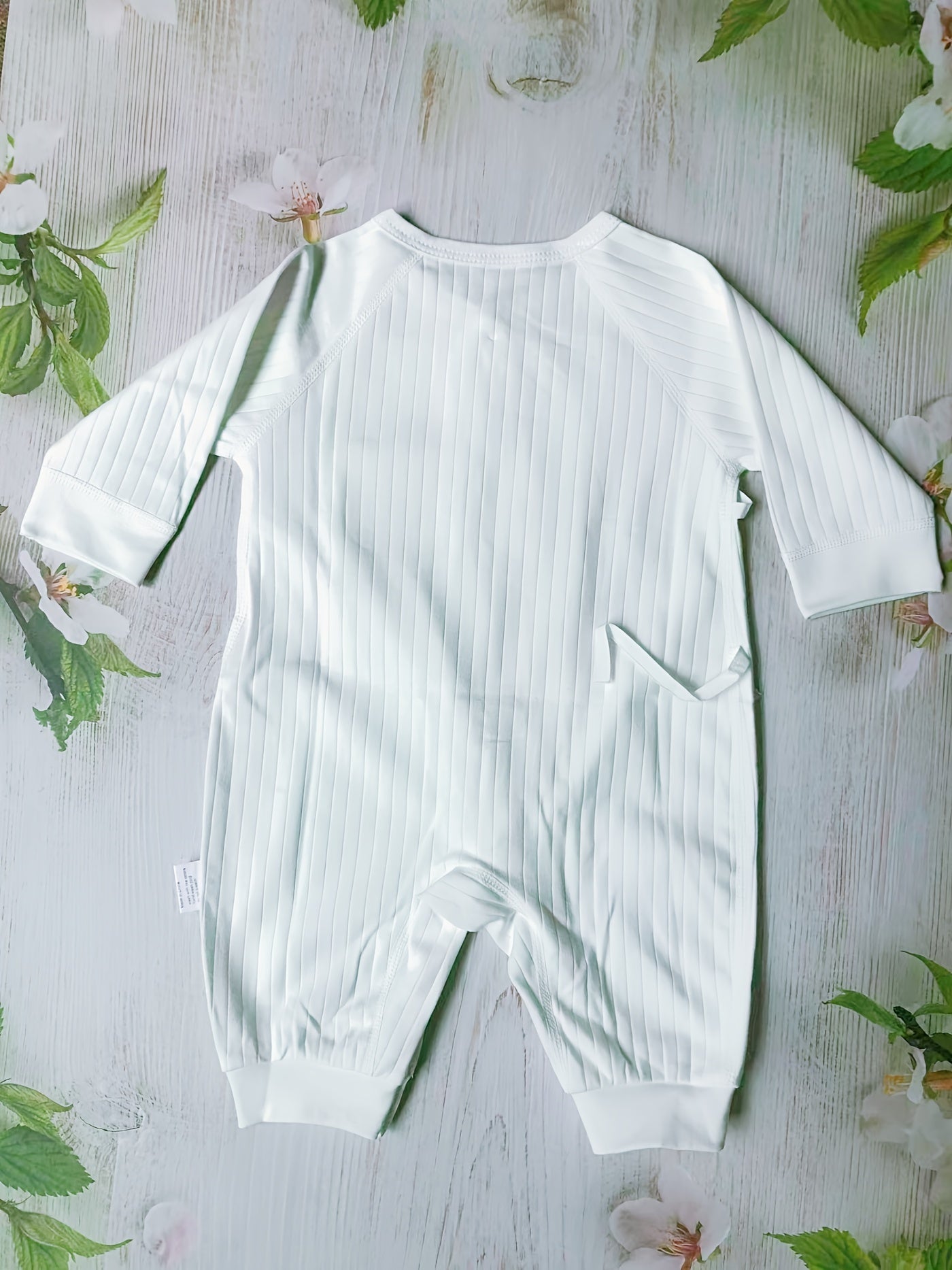Baby Cotton Bodysuit for Newborns and Toddlers Long Sleeve with Bear Patch