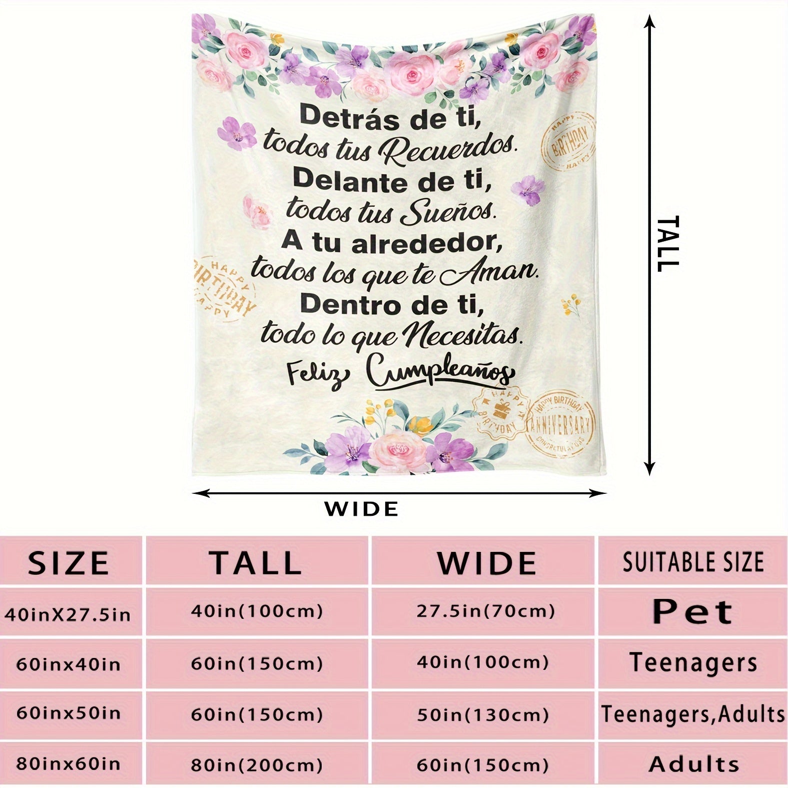 Warm Spanish-Inspired Flannel Throw Blanket for Women Cozy All-Season Gift