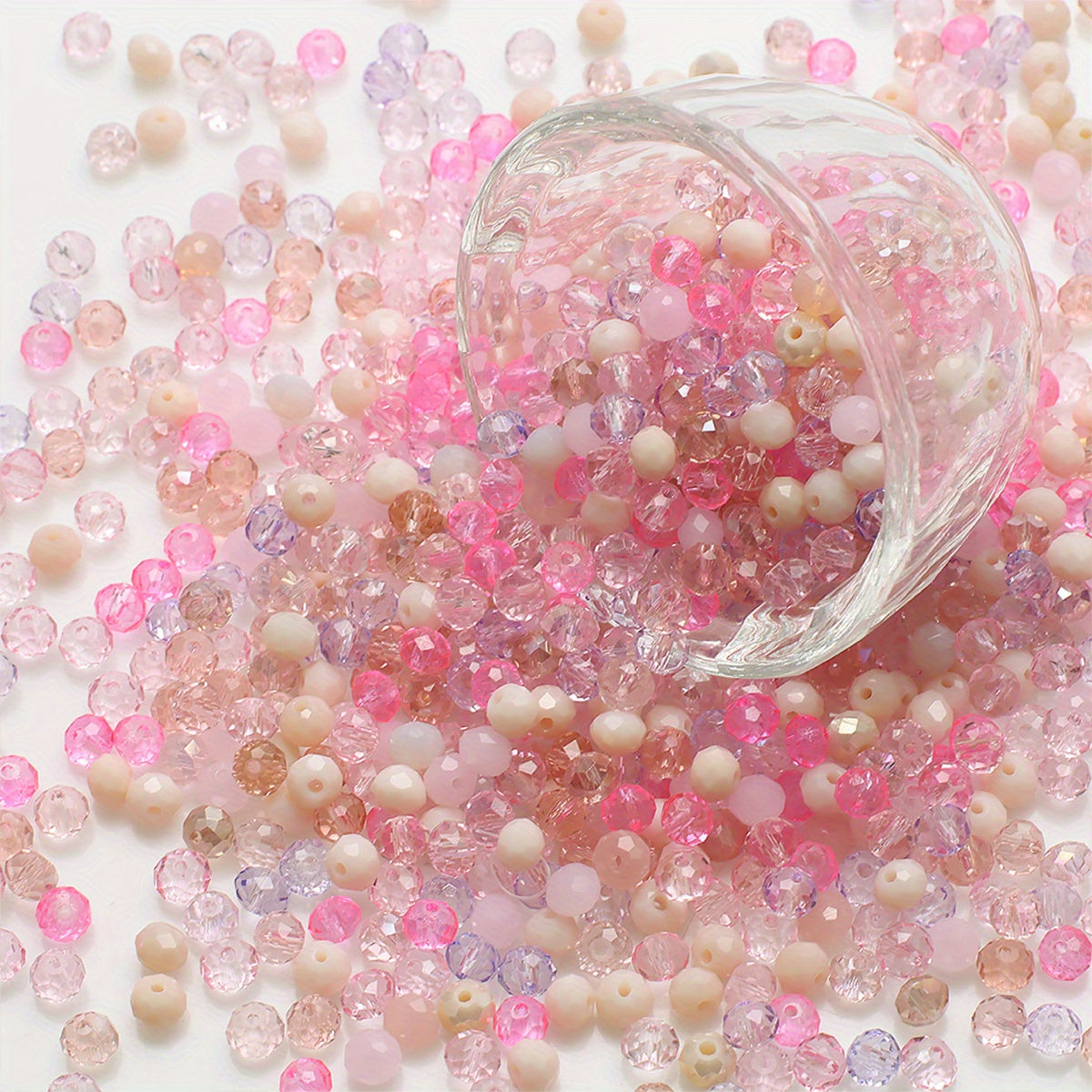 500 piezas de cuentas de vidrio plano de 3 mm de colores mezclados para hacer joyería y arte de uñas