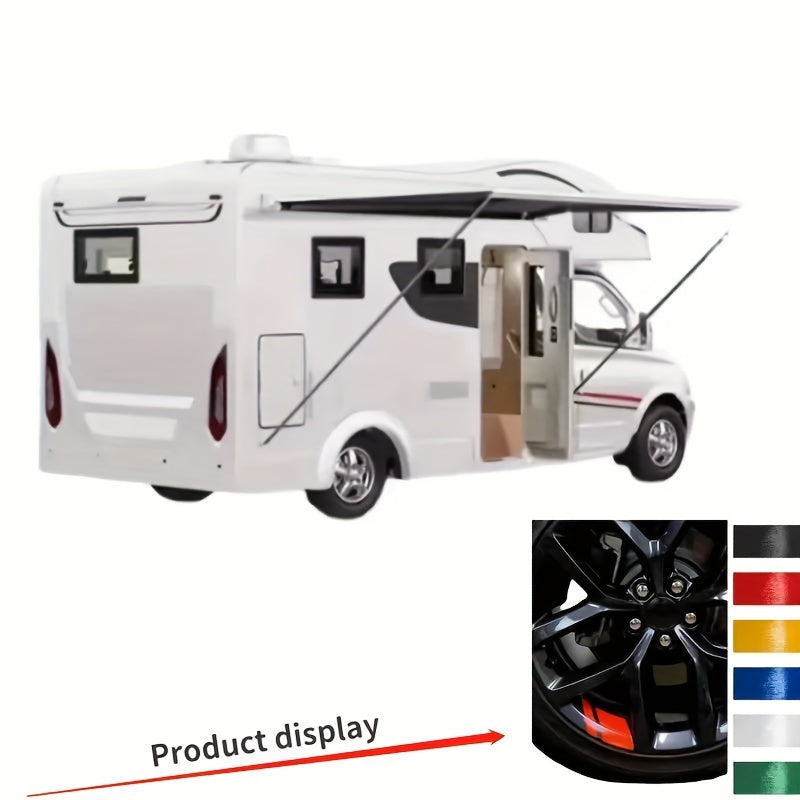 4pcs Reflective Glossy Polyurethane Wheel Rim Decals Self-Adhesive Auto Space Theme