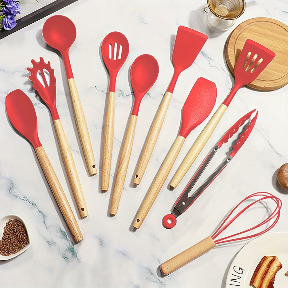 Silicone Kitchen Utensil Set 10 Pieces Heat Resistant Nonstick Cooking Tools