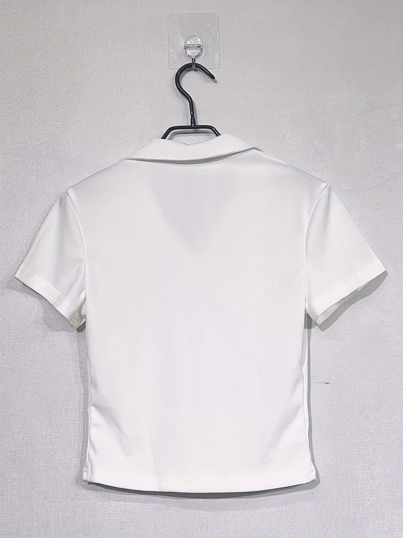 Women's Y2K White Cherry Print Top Short Sleeve Polyester Knit Spring Summer