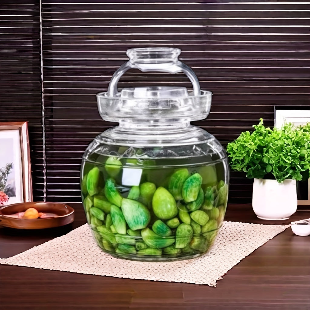 Glass Fermentation Jar 1500ml with Lid for Pickling Kimchi Sauerkraut Water Seal
