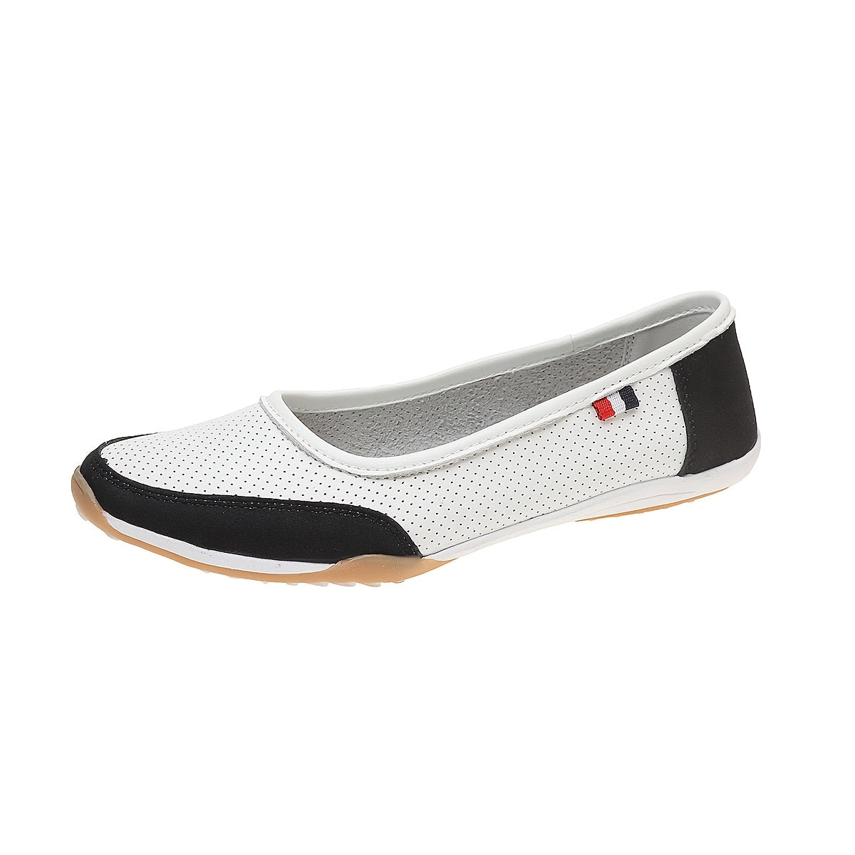 Women's Slip-On Loafers Breathable Black White Casual Flats Non-Slip