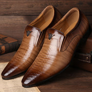 Men's PU Pointed-Toe Loafers Slip-On Formal Shoes for Office Spring Summer Autumn