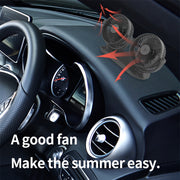 Dual-Head USB Car Fan with 3-Speed, Aromatherapy Cover, Multi-Angle Rotation