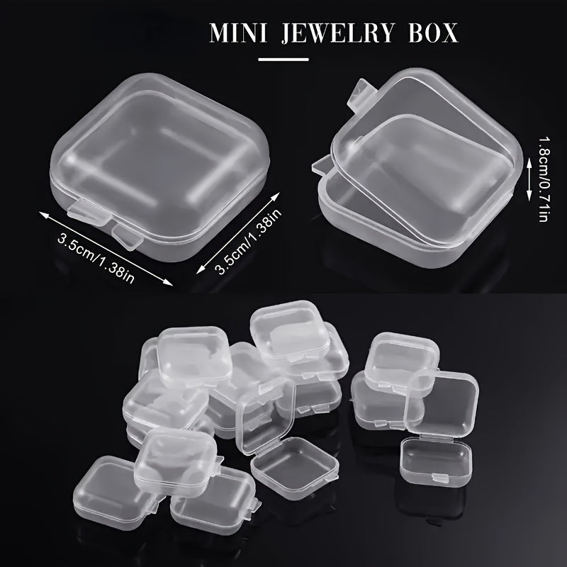 20 Small Plastic Jewelry Storage Boxes with Lids for Beads Sewing Crafts