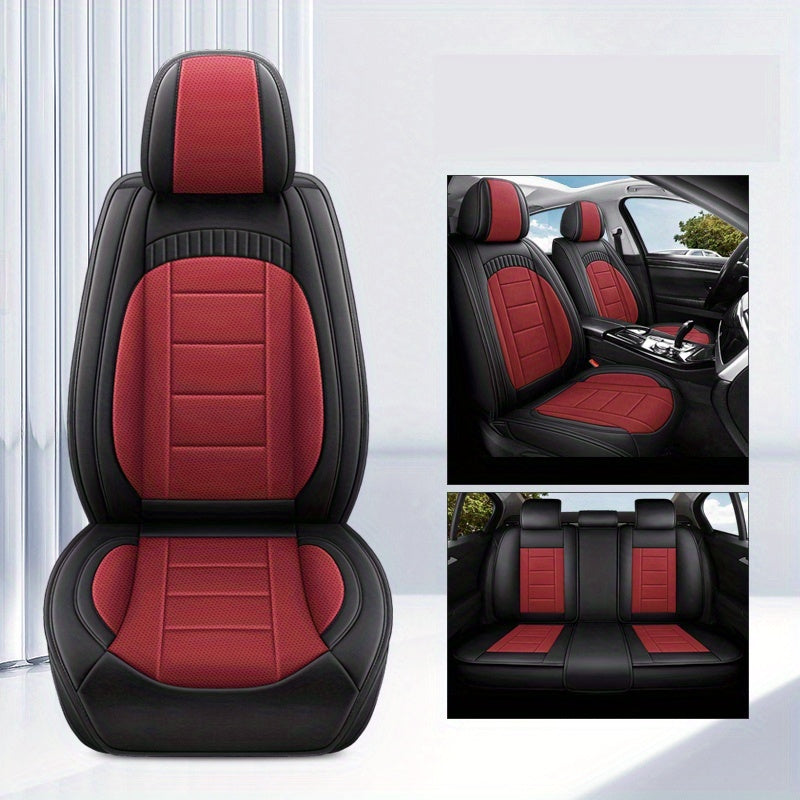 Car Seat Cover Waterproof Full Coverage Leather Auto Seat Mat for All Seasons