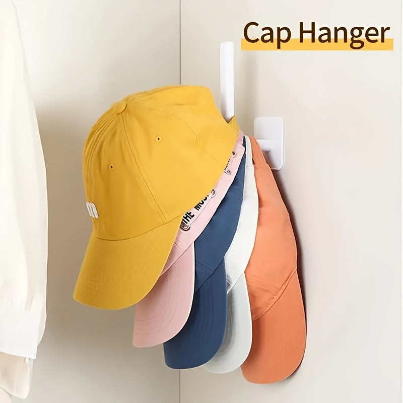L-Shaped Wall Storage Rack with Hooks for Hats and Accessories