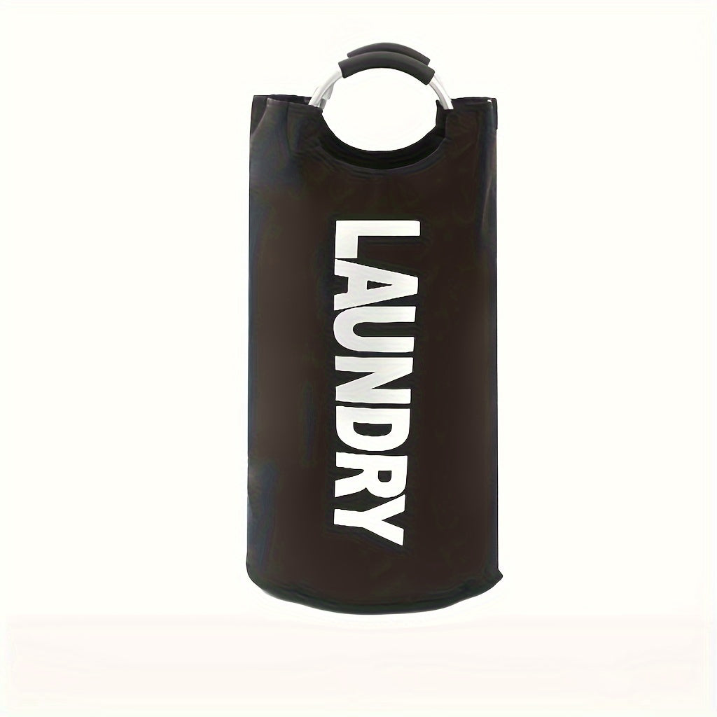 Large Waterproof Laundry Basket with Padded Handle Foldable Storage Black