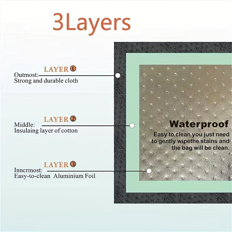 Insulated Shopping Bag with Ice Pack Large Capacity Non-Woven Fabric Durable Handles