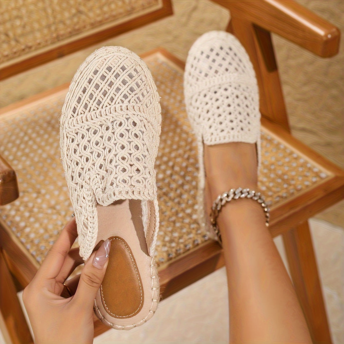 Women's Espadrille Flats Breathable Slip-On Summer Shoes