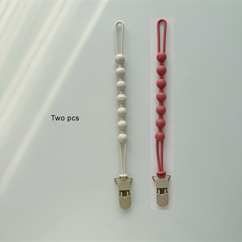 Set of 3 Baby Pacifier Clips Non-Toxic Silicone Gender-Neutral Durable and Long-Lasting