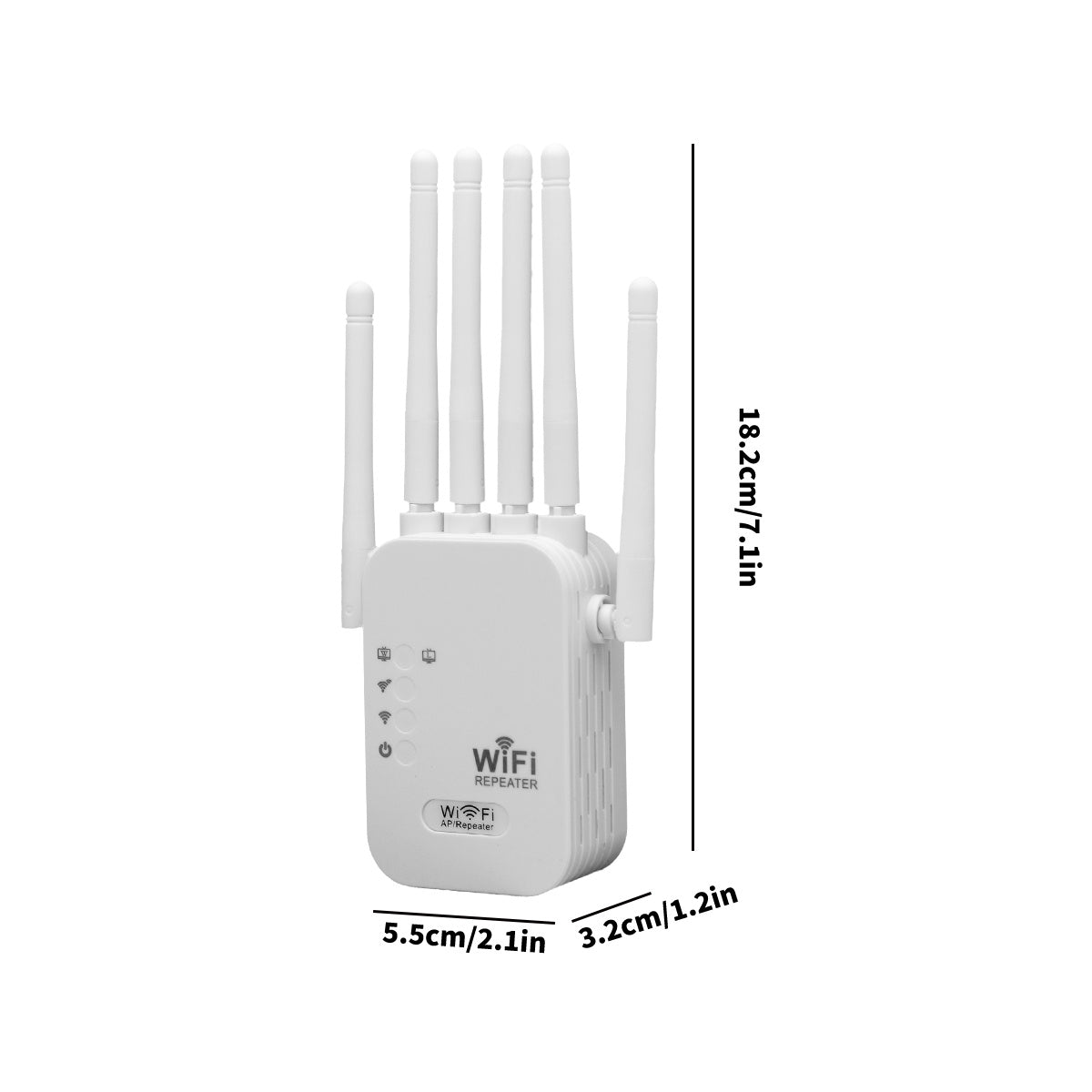 Wi-Fi 6 Signal Booster 1200Mbps with 6 Antennas Ethernet Port European Plug