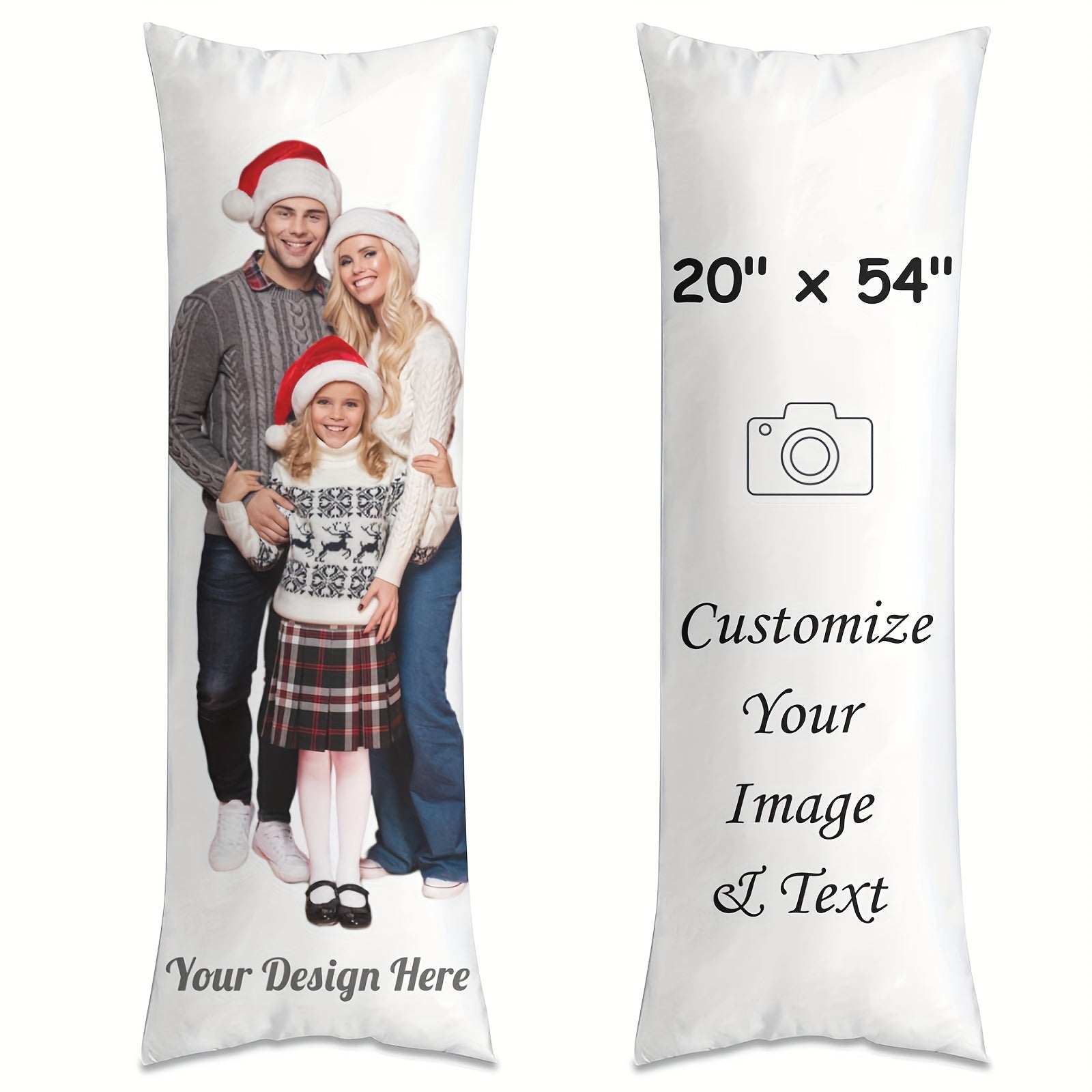 Personalized Photo Body Pillowcase Custom Plush Cover 20x54 Inch Double-Sided Print